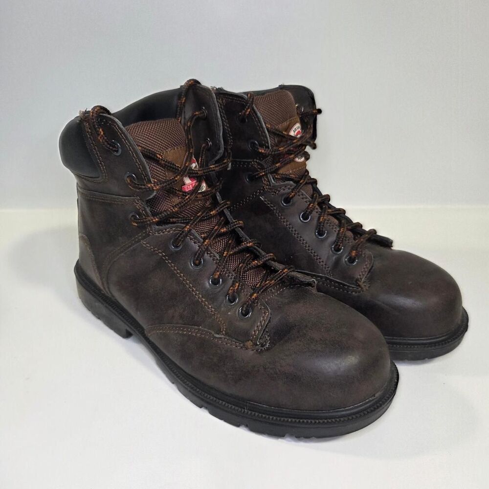 Brahma Men's Raid 6" Steel Toe Work Brown Leather Boots 9.5